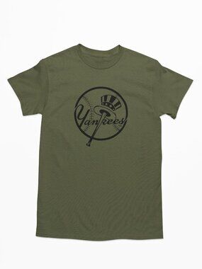 NEW York Yankees Ball Logo T-Shirt MILITARY ARMY GREEN
